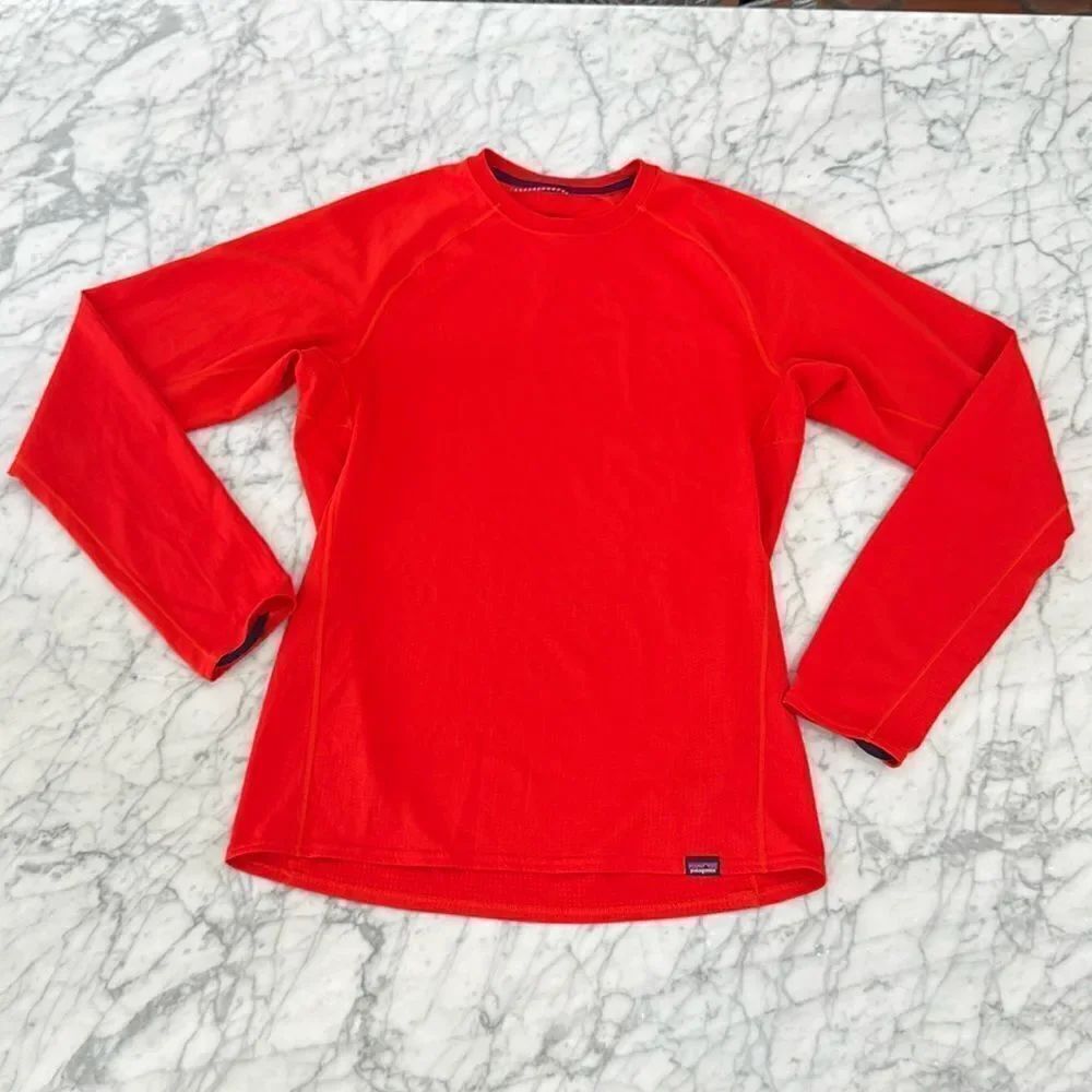 Patagonia Men's Capilene Midweight Crew Base Layer Polartec Size Small Orange